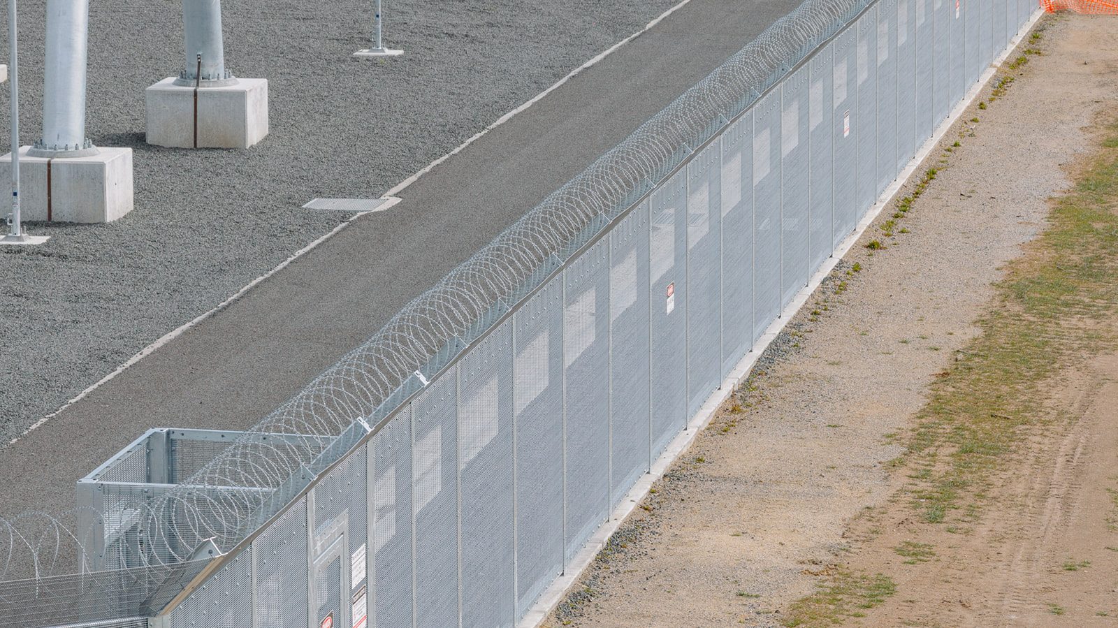LS Fencing: secure compound 358 mesh perimeter aerial