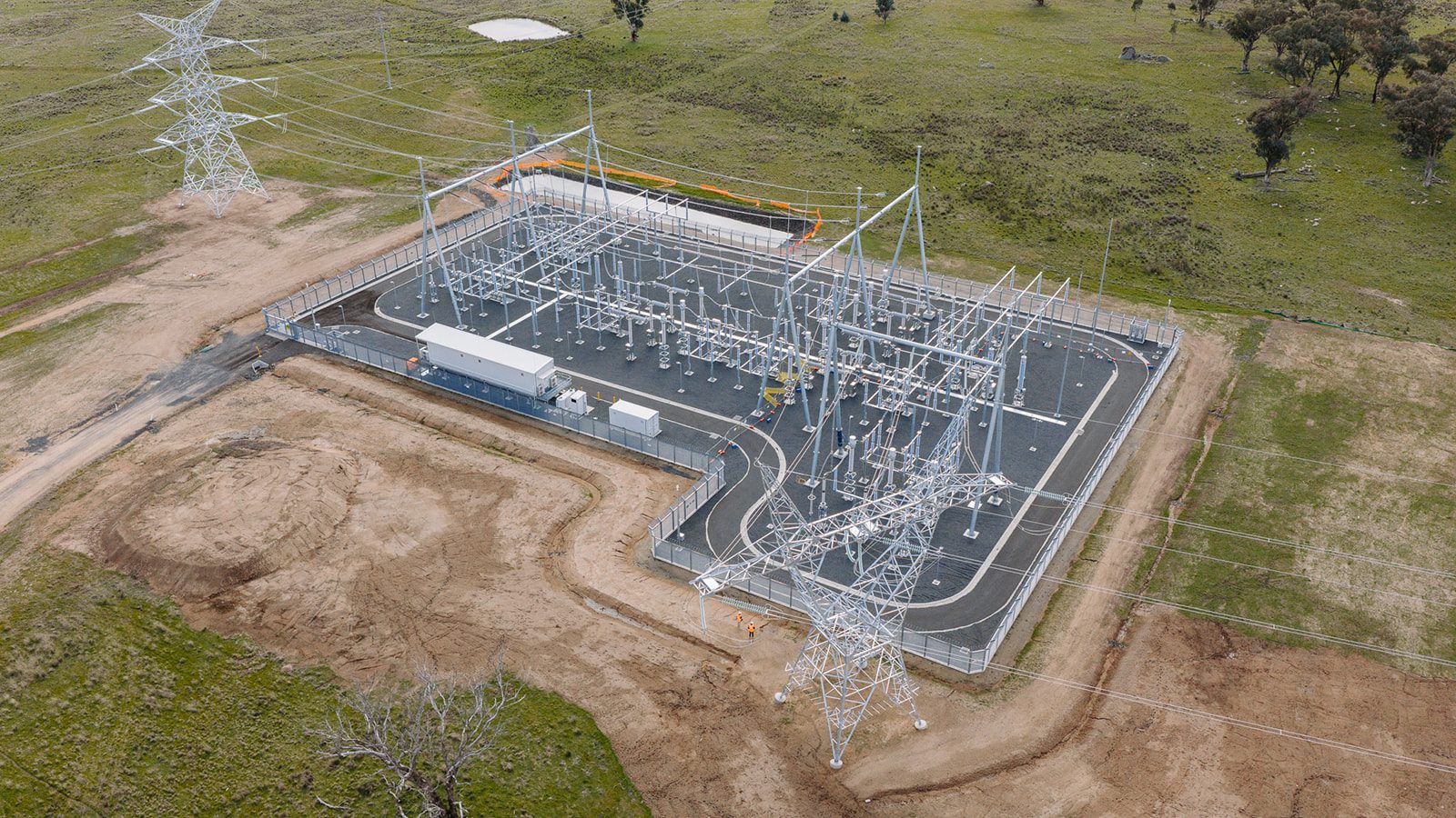 LS Fencing: wind farm substation security fence aerial