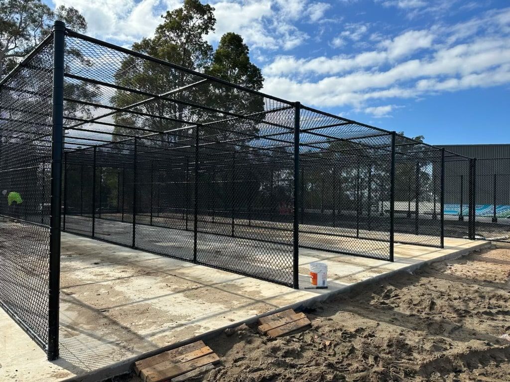Royal Artie Smith Oval, Bomaderry: 3.6 metre high PVC black chainwire cricket nets